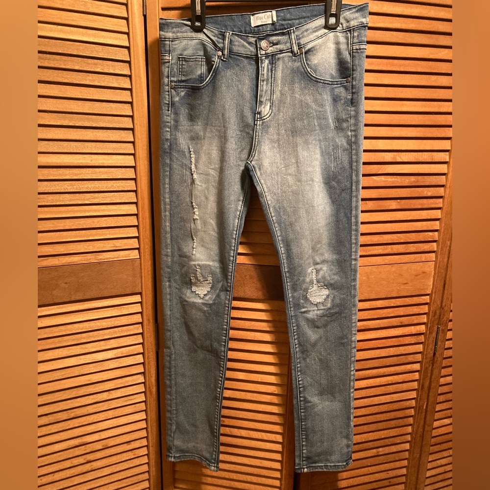 Blue Cult Blue Denim Distressed Skinny Jeans